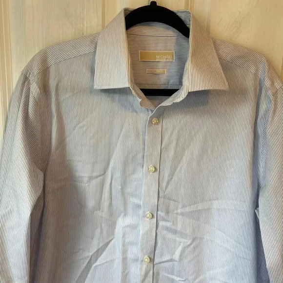 Michael Michael Kors Slim Fit Non Iron Button Up Men Dress Shirt Size 16 34/35 - Picture 6 of 7